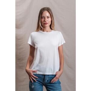 Sundry NWT Classic Elevated Essential Minimalist White Tee in Pima Cotton Size L